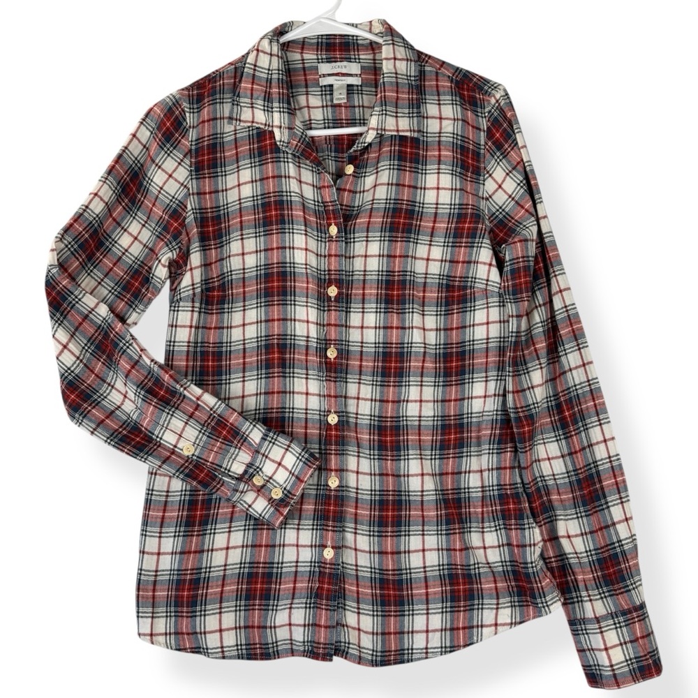 J Crew Top Womens 4 Plaid Button Down Shirt Long Sleeves Casual